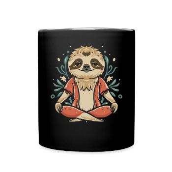 Sloth Yoga: Serenity Meets Pose - Full Colour Mug - black - Front