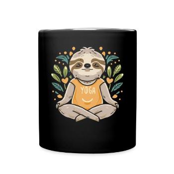Zen Sloth: Yoga-Entspannung mit einem Twist - Tasse einfarbig - Schwarz - Vorne