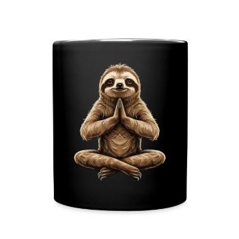 Sloth Yoga: Relaxation in Motion - Full Colour Mug - black - Front