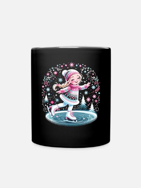 Geschenk für Eiskunstläufer Schlittschuhfahrer - Tasse einfarbig - Schwarz