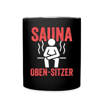 Wellness Saunagänger Saunieren Saunierer Sauna - Tasse einfarbig - Schwarz - Vorne
