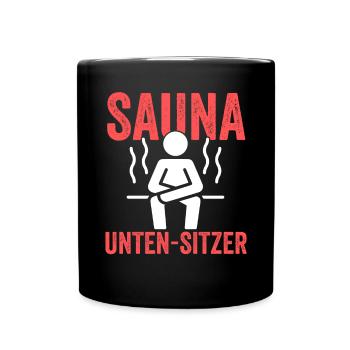 Wellness Saunagänger Saunieren Saunierer Sauna - Tasse einfarbig - Schwarz - Vorne