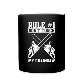Lumberjack Lumberjack Equipment Arborist Chains - Full Colour Mug - black - Front