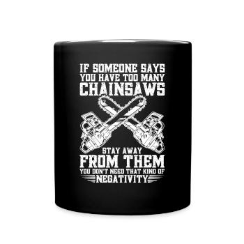 Tronçonneuse Bûcheron Arboriste Équipement Bois - Mug uni - noir - Devant