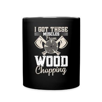 Holzfäller Holzhacken Baumpfleger Holzfällerausrüs - Tasse einfarbig - Schwarz - Vorne