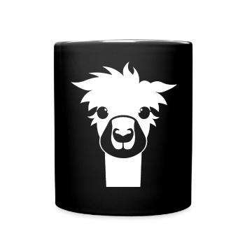 Lama Drôle Silhouette Effronté Amusant Lamas - Mug uni - noir - Devant