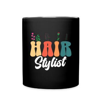 Hairstylist Hair Salon Cosmetology - Full Colour Mug - black - Front