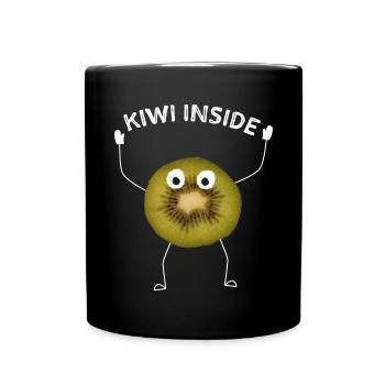 Kiwi Inside Kiwifrucht Neuseeland Neuseeländer - Tasse einfarbig - Schwarz - Vorne