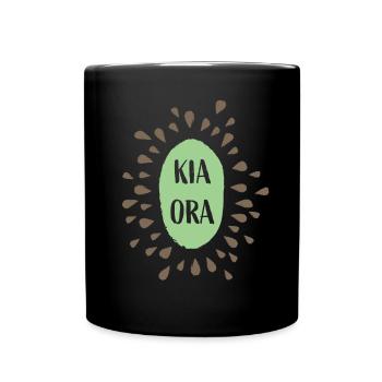 Kiwi New Zealand Kia Ora Fruits Fruit Costume Replacement - Full Colour Mug - black - Front
