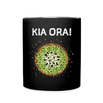 Kia Ora Kiwi New Zealand Fruits Fruit Costume Replacement - Full Colour Mug - black - Front