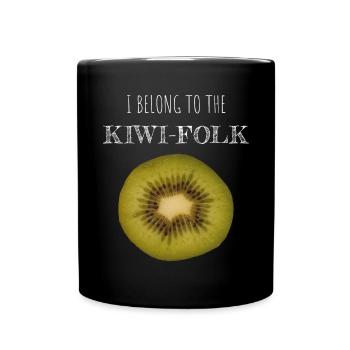 Kiwi Neuseeländer Neuseeländerin Früchte Frucht - Tasse einfarbig - Schwarz - Vorne