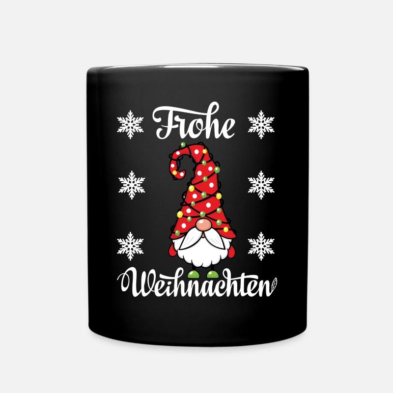 Frohe Weihnachten ein Weihnachtswichtel Zwerg - Tasse einfarbig - Schwarz