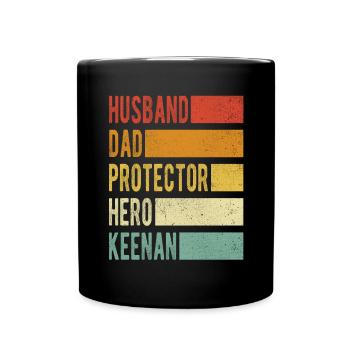 Keenan Name Papa Geschenk - Tasse einfarbig - Schwarz - Vorne