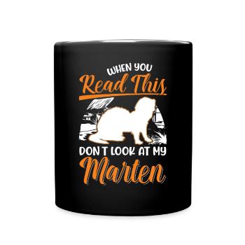 Martre cadeau Vison blaireau tre des pins - Mug uni - noir - Devant
