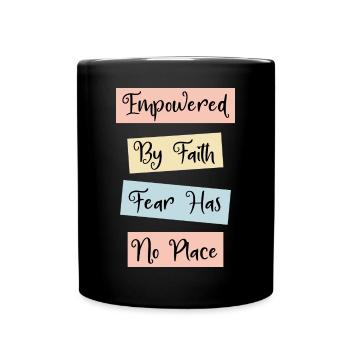 La foi sur la peur citation chrétienne inspirante - Mug uni - noir - Devant
