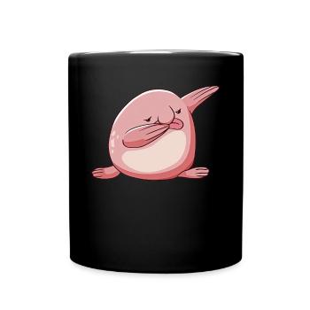 Kawaii Poisson Blob à pois - Mug uni - noir - Devant