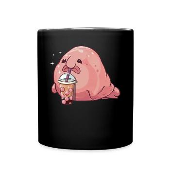 Kawaii Blobfish Boba Bubble Milk Thé - Mug uni - noir - Devant