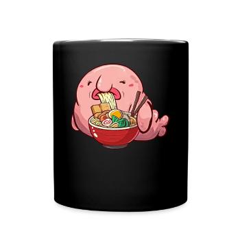 Kawaii Blobfish Ramen Japanese Food - Full Colour Mug - black - Front