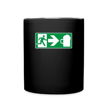 Emergency Exit Beer - Full Colour Mug - black - Front