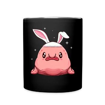 Kawaii Blobfish lapin de Pâques lapin - Mug uni - noir - Devant