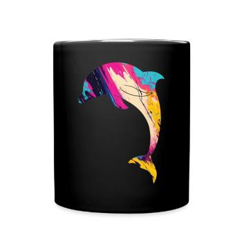 Dolphin - Tasse einfarbig - Schwarz - Vorne