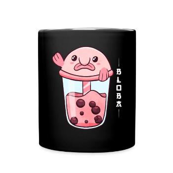 Blobfish Boba Bubble Milk Tea - Full Colour Mug - black - Front