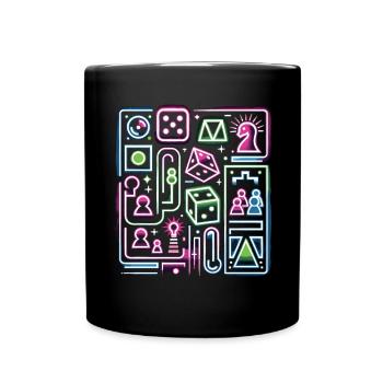 Jeux de société futuristes Jeu de société Chemise - Mug uni - noir - Devant