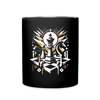Abstraktes Schachspiel Schach - Tasse einfarbig - Schwarz - Vorne