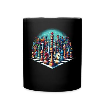 Jeu d’échecs rétro jeu d’échecs cadeau - Mug uni - noir - Devant