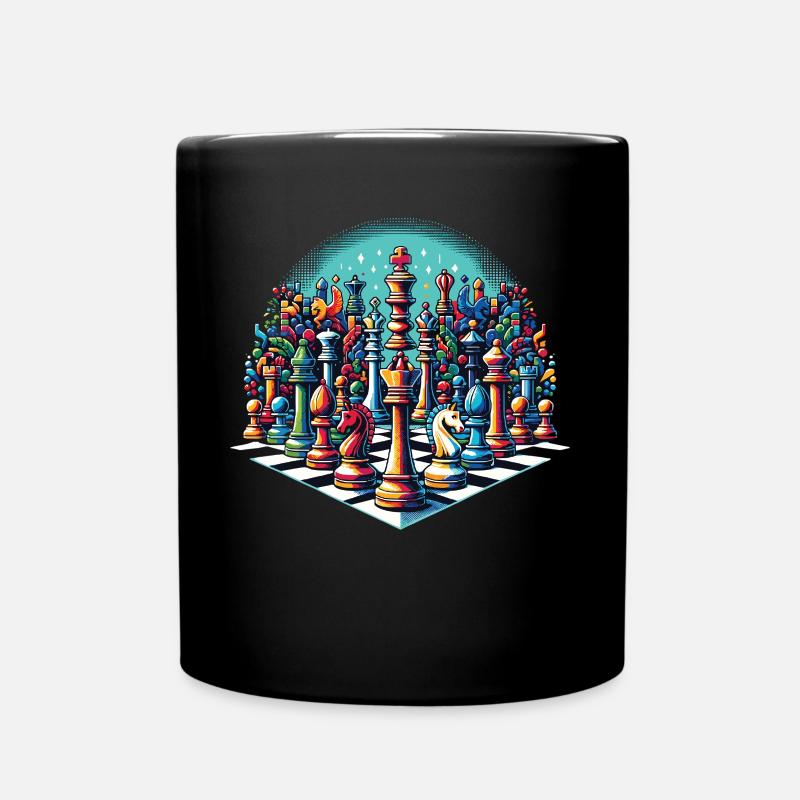 Jeu d’échecs rétro jeu d’échecs cadeau - Mug uni - noir