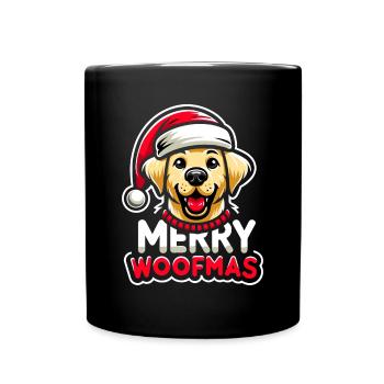 Christmas dog Merry Woofmas Christmas Labrador - Full Colour Mug - black - Front