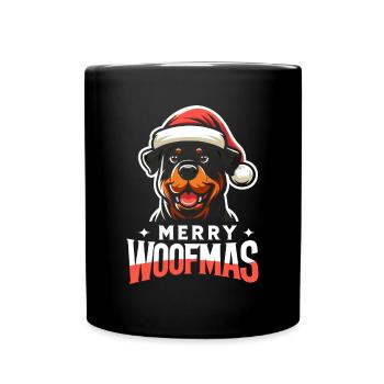 Chien de Noël Joyeux Noël Woofmas - Mug uni - noir - Devant