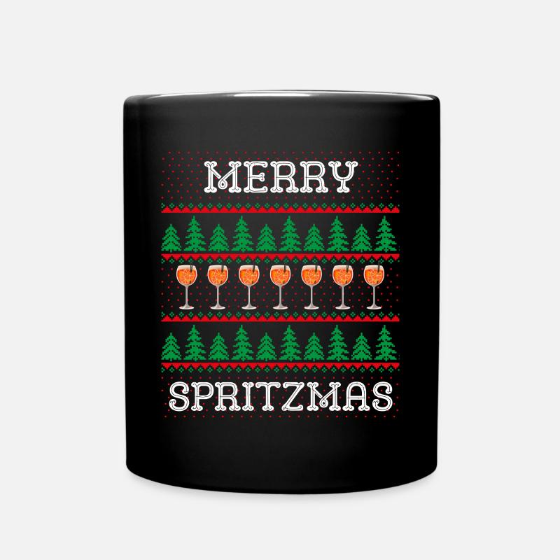 Merry Spritzmas Weihnachten Outfit Geschenk - Tasse einfarbig - Schwarz