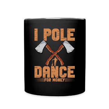 Bûcheron arboriste tronçonneuse bois coupe du bois - Mug uni - noir - Devant