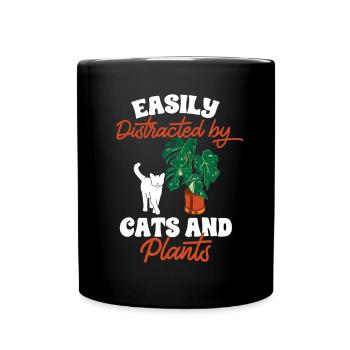 Monstera Deliciosa Albo Botanical Houseplant - Full Colour Mug - black - Front