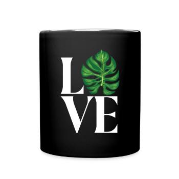 Monstera Deliciosa Albo Plante d’intérieur botanique - Mug uni - noir - Devant