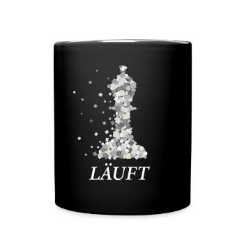 Schach Schachtunier Läufer Läuft Schachfigur - Tasse einfarbig - Schwarz - Vorne
