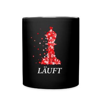Schach Schachtunier Läuft Schachfigur Schachmatt - Tasse einfarbig - Schwarz - Vorne