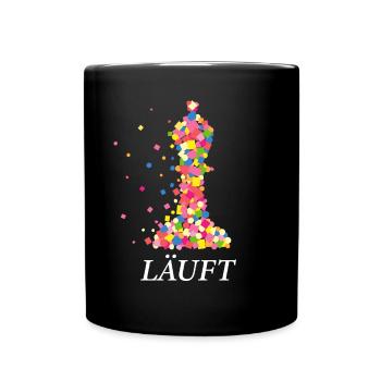 Schach Schachtunier Läufer Läuft Schachspielerin - Tasse einfarbig - Schwarz - Vorne