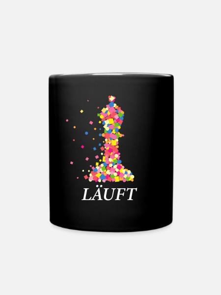 Schach Schachtunier Läufer Läuft Schachspielerin - Tasse einfarbig - Schwarz