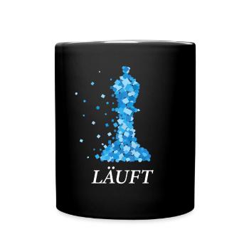 Schach Schachtunier Läufer Läuft Schachspieler - Tasse einfarbig - Schwarz - Vorne