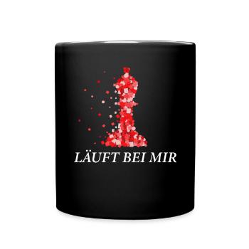 Läuft bei mir Schach Schachtunier Schachbrett - Tasse einfarbig - Schwarz - Vorne