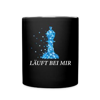 Läuft bei mir Schach Schachspieler Schachmatt - Tasse einfarbig - Schwarz - Vorne