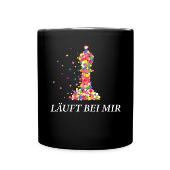 Läuft bei mir Schach Schachtunier Schachspielerin - Tasse einfarbig - Schwarz - Vorne