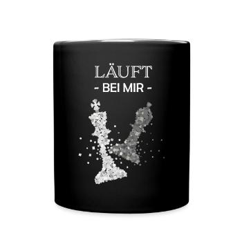 Läuft bei mir Schach Schachspieler Schachspielerin - Tasse einfarbig - Schwarz - Vorne