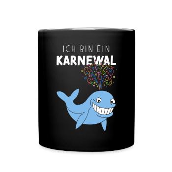 Ich bin ein Karnewal Karneval Konfetti Fastelovend - Tasse einfarbig - Schwarz - Vorne
