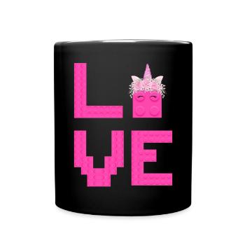 Master Builder Bricks Blocks Play Building Blocks - Full Colour Mug - black - Front