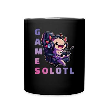 Gamesolotl lustiges Axolotl Wortspiel für Gamer - Tasse einfarbig - Schwarz - Vorne