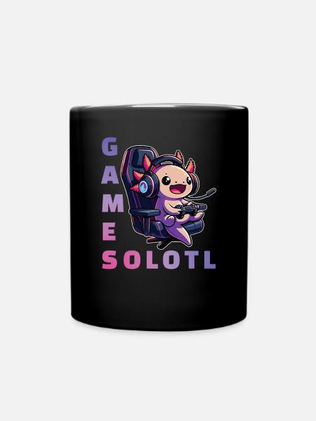 Gamesolotl lustiges Axolotl Wortspiel für Gamer - Tasse einfarbig - Schwarz