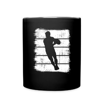 Rugby Skizze - Tasse einfarbig - Schwarz - Vorne